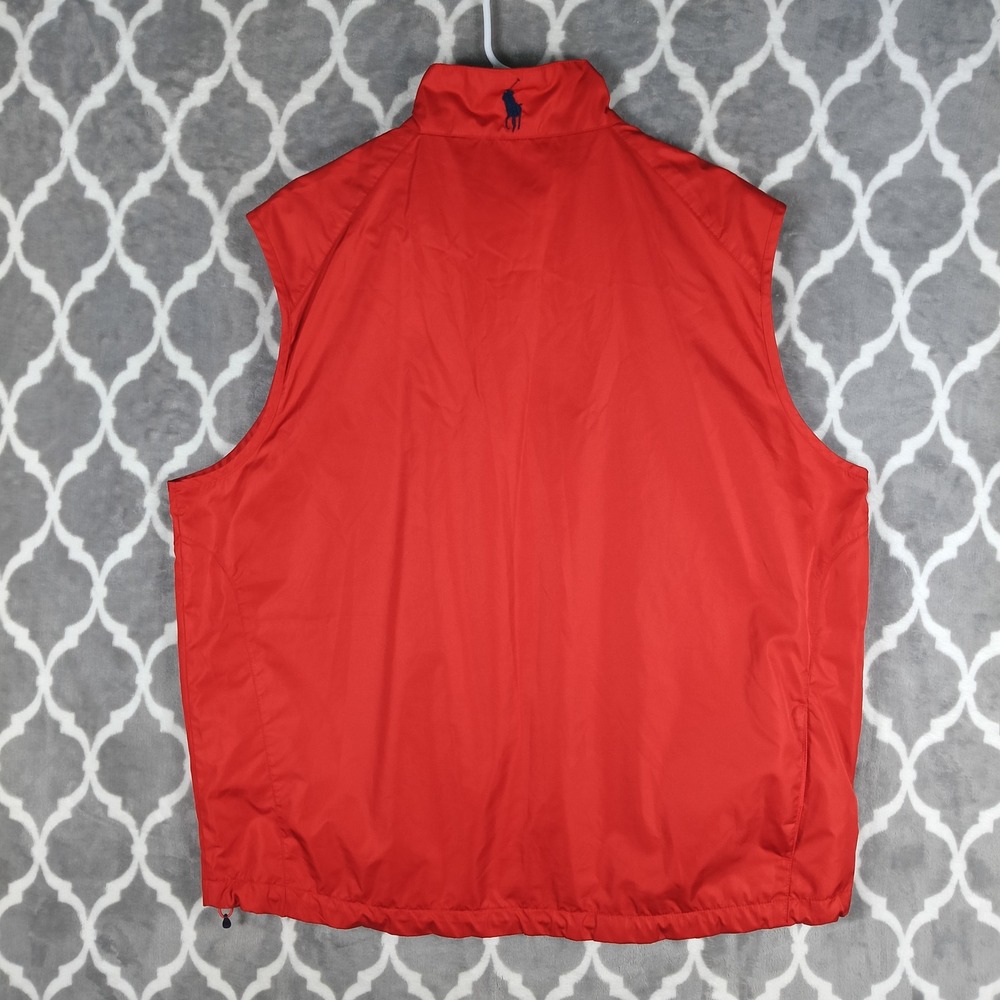 Polo Golf Ralph Lauren Vest Men XL Rust Orange Bandon Dunes Full Zip Performance - Picture 4 of 11